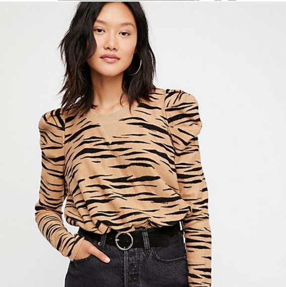 Free People Sweaters - Free People Zaza Cotton Tiger Striped Sweater